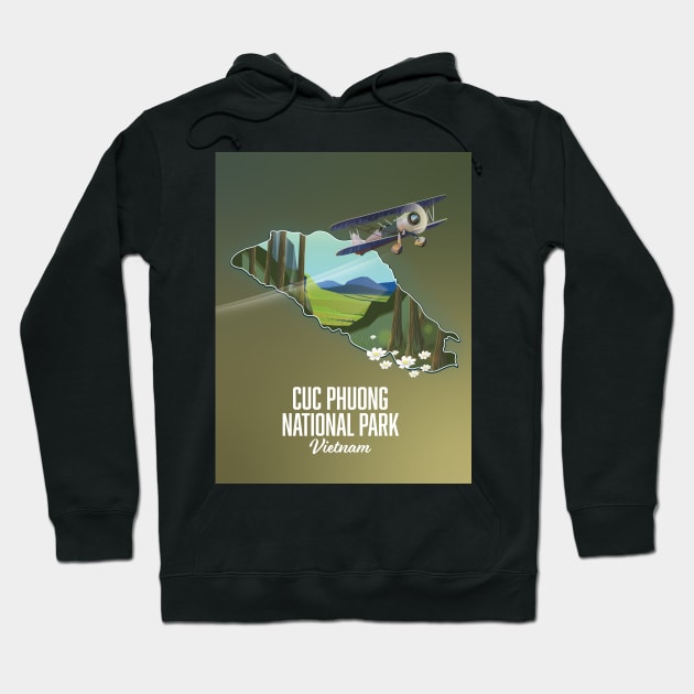 Cuc Phuong National Park Vietnam map Hoodie by nickemporium1